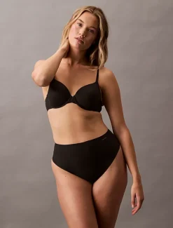 Sculpted Firm Mesh Thong Black