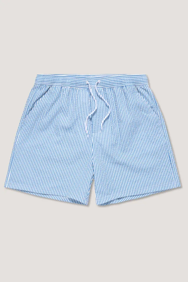 Seersucker Swimshort Blue/White