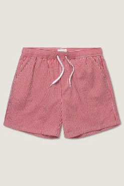 Seersucker Swimshort Red/White