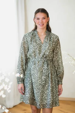 Seraphina V Dress Egret Flower