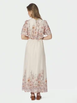 Serna Flower Print Dress Burned Powder