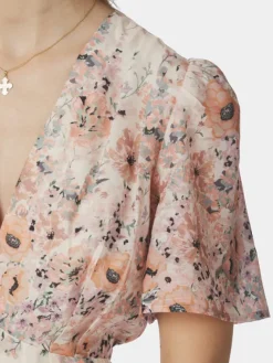 Serna Flower Print Dress Burned Powder