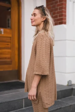 Sette Fine Crochet Blouse Taupe
