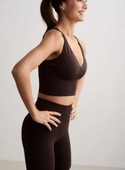 Shape Seamless Cross Back Bralette Chocolate