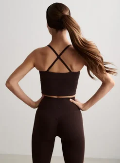 Shape Seamless Cross Back Bralette Chocolate