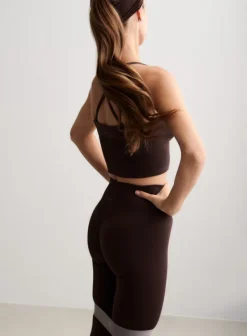 Shape Seamless Cross Back Bralette Chocolate