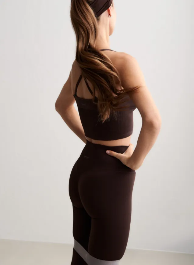 Shape Seamless Cross Back Bralette Chocolate