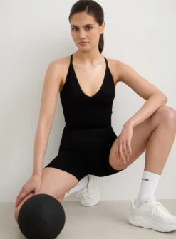 Shape Seamless Cross Back Bralette Black