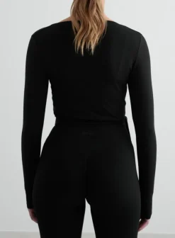 Shape Seamless Wrap Long Sleeve Black