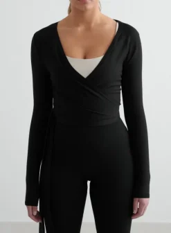 Shape Seamless Wrap Long Sleeve Black