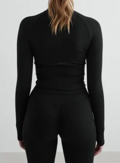 Shape Seamless Zip Jacket Black