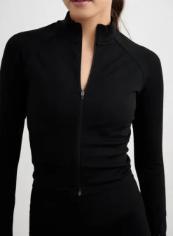 Shape Seamless Zip Jacket Black