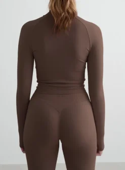 Shape Seamless Zip Jacket Macchiato