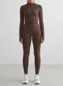 Shape Seamless Zip Jacket Macchiato