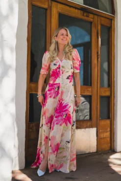 Shiny Button-Down Dress Soft Dew