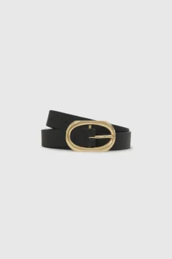 Signature Link Belt Black With Gold