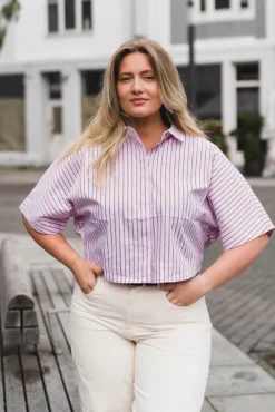 Sigrid Stripe SS Shirt Rosebloom