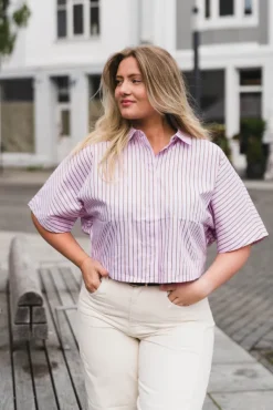 Sigrid Stripe SS Shirt Rosebloom