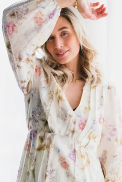 Silfi Vintage Flower Dress Offwhite