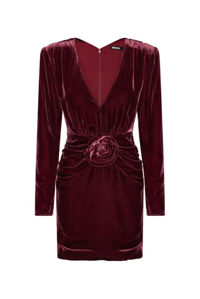 Silk Velvet Mini Dress Zinfandel