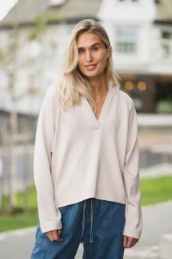 Sim Vincent Polo Blouse Haze