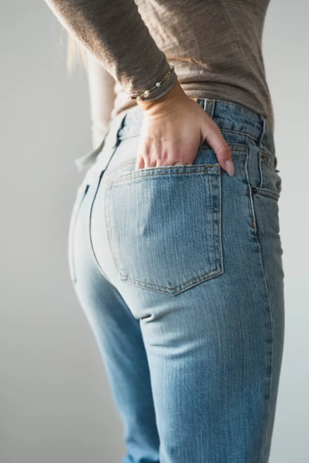 Sisli Cropped Light Blue Righe