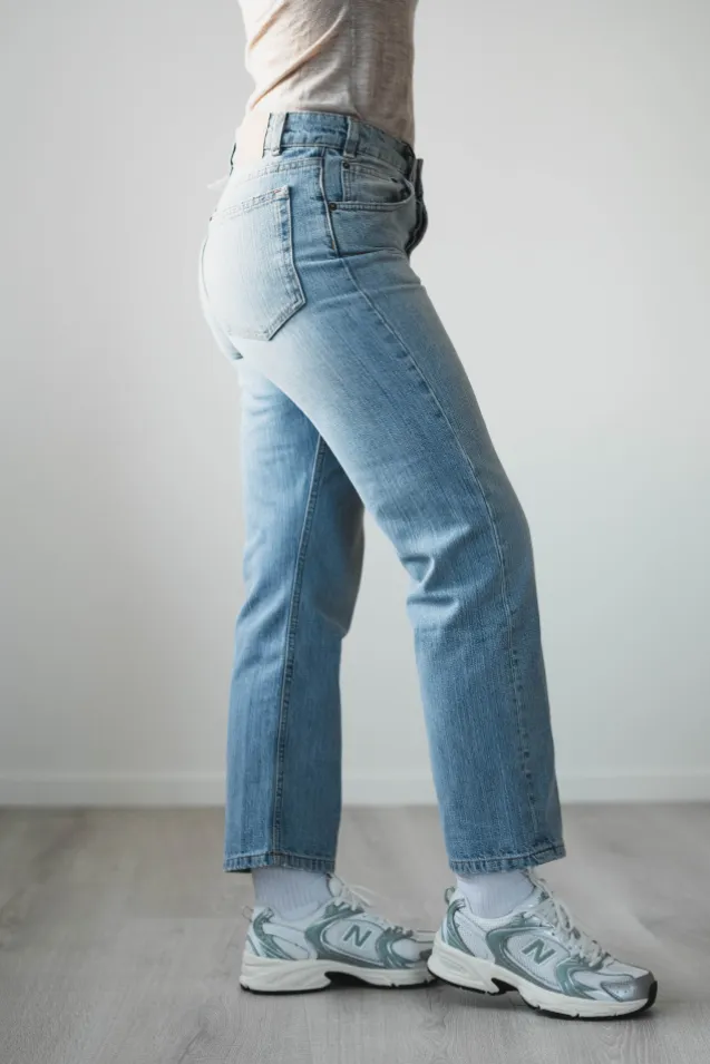 Sisli Cropped Light Blue Righe