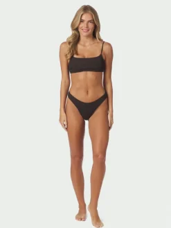 Skin Sand Crepe Bikini Brief Dark Brown