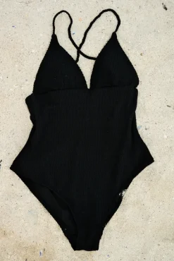 Skin Sand Crepe Swimsuit Black