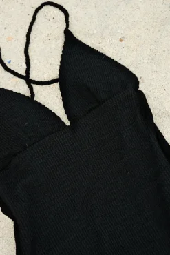 Skin Sand Crepe Swimsuit Black