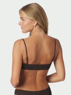 Skin Sand Crepe Swim Top Dark Brown