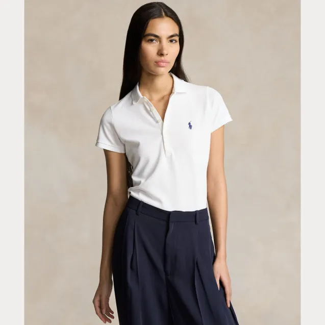 Slim Fit Stretch Polo Shirt White