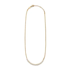 Slim Pearly Necklace Gold