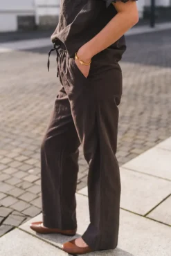 Sonar Linen Pants Dark Brown