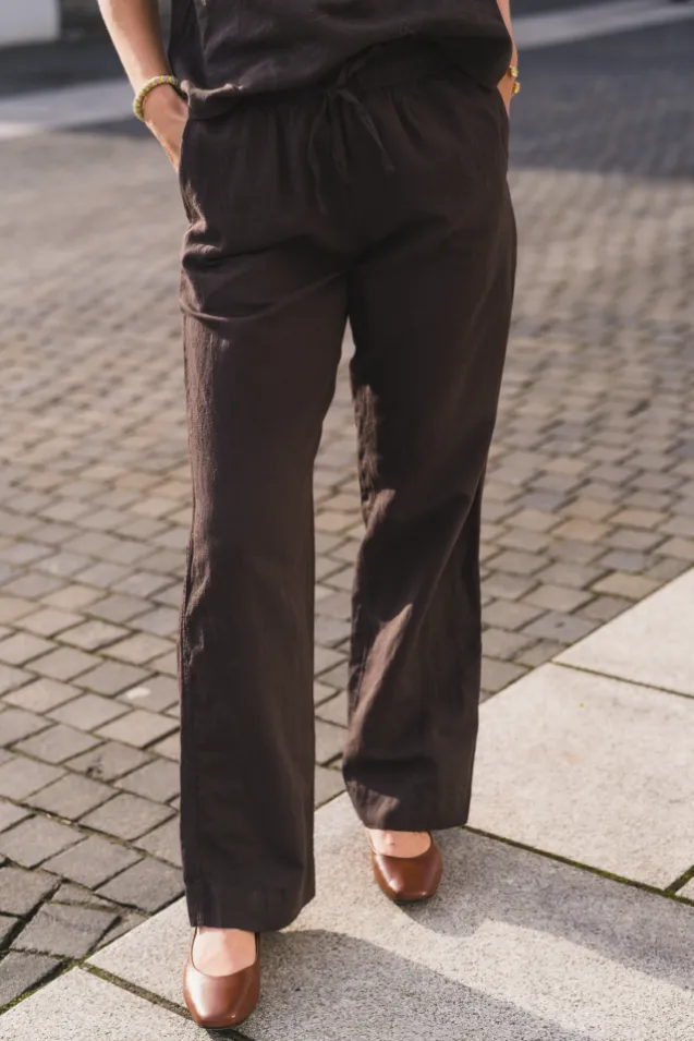 Sonar Linen Pants Dark Brown