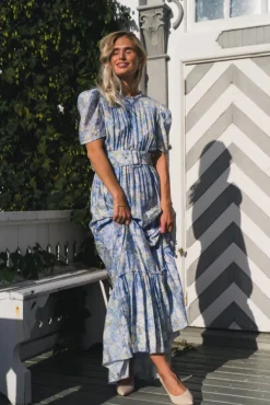 Sophie Puff Maxi Dress Wisteria Kiss