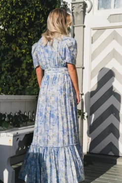 Sophie Puff Maxi Dress Wisteria Kiss