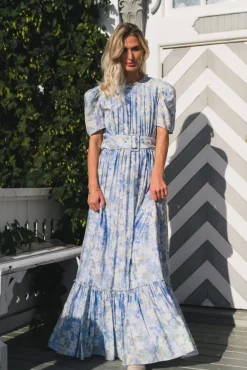 Sophie Puff Maxi Dress Wisteria Kiss