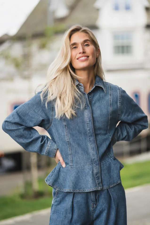 Sophina Shirt Washed Medium Blue Denim