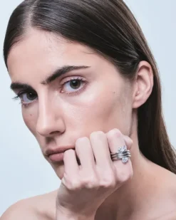 Sopra Doppio Pera Ring Silver