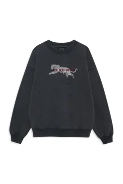 Spencer Sweatshirt Leopard Washed Black