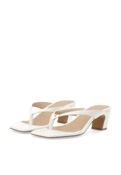 Spice Toe Post Faux Leather Offwhite