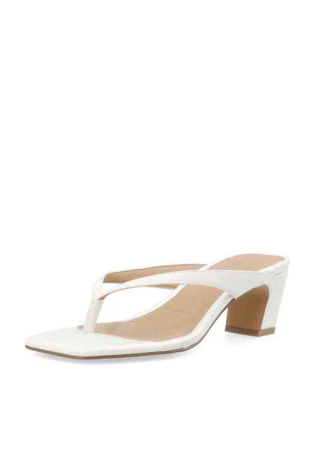 Spice Toe Post Faux Leather Offwhite