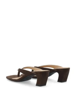 Spice Toe Post Faux Suede Brown