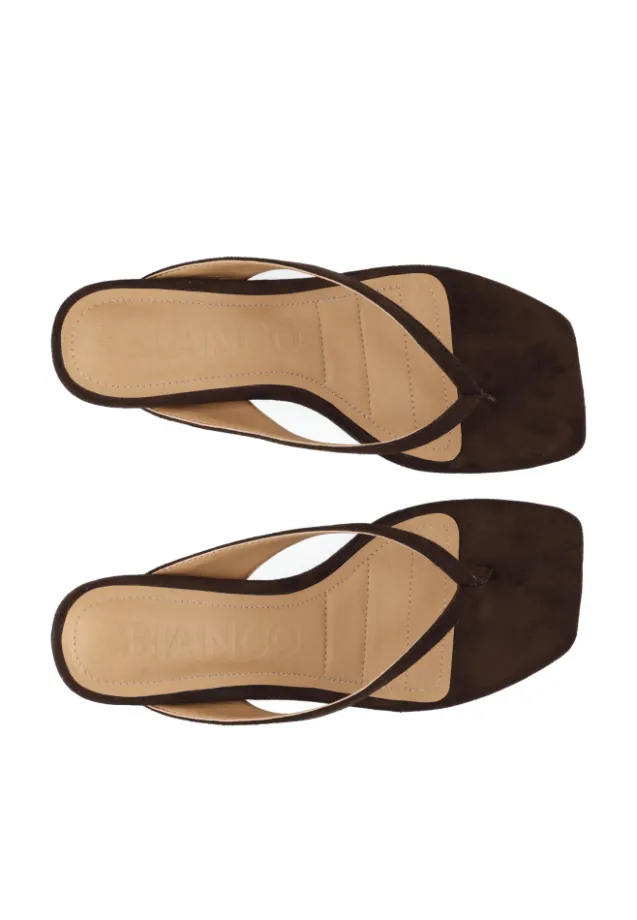 Spice Toe Post Faux Suede Brown