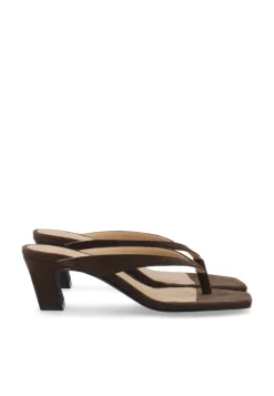 Spice Toe Post Faux Suede Brown