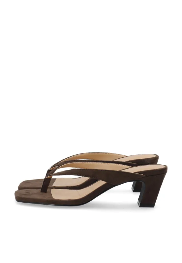 Spice Toe Post Faux Suede Brown