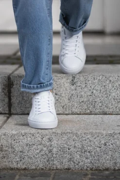 Spin Leather Sneakers White