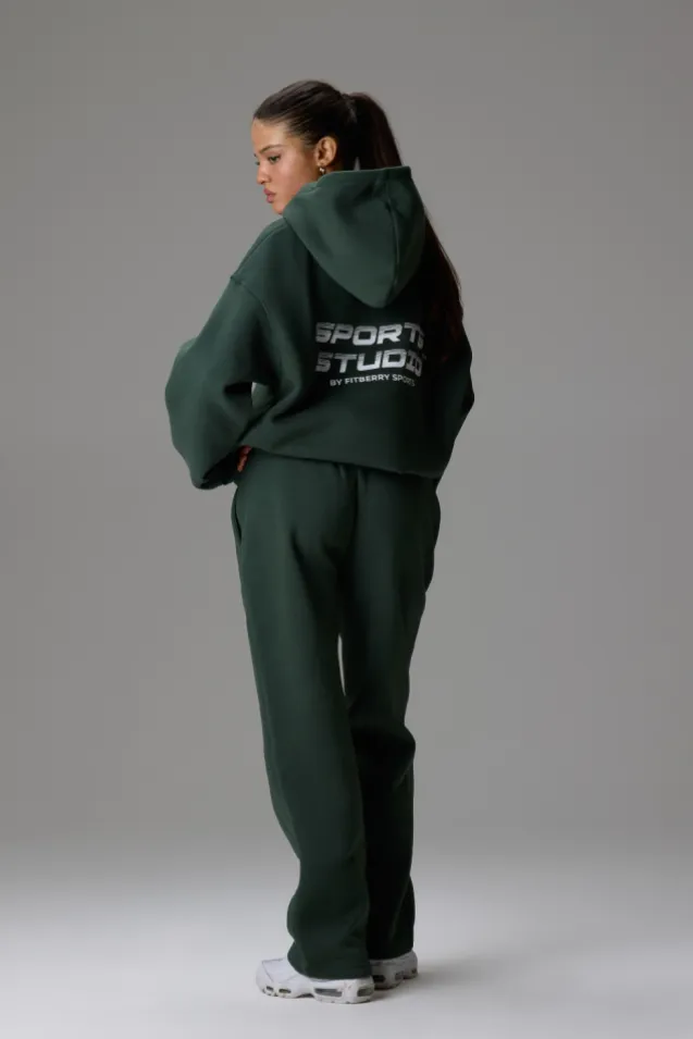 Sports Studio Straight Leg Joggers Evergreen