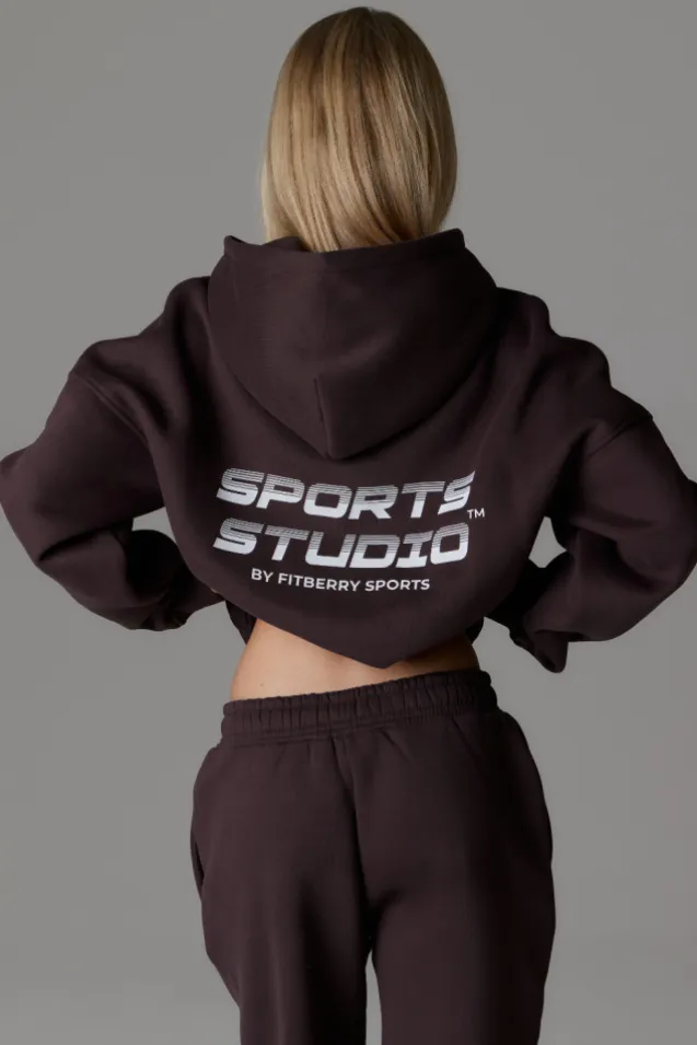 Sports Studio Zip Hoodie Saddle Brown
